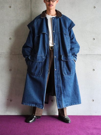 1990s Vintage Woolrich Denim Duster Coat