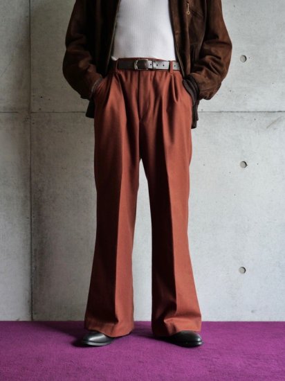 1970s Vintage Wool  Polyester Flare Trousers