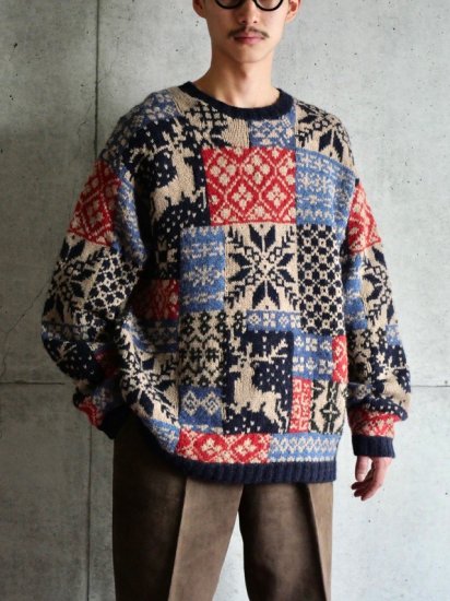 2000's Vintage J.CREW Nordic HAND KNIT Sweater