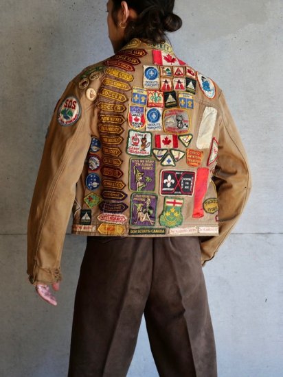 1950's Canadian Vintage Wappen Customized Cotton Stain Jacket