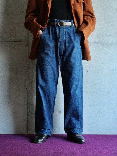 1940~50's Vintage Military-style Denim Trousers