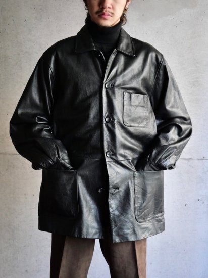 1990's ALL LEATHER Euro Work Style Coverall 