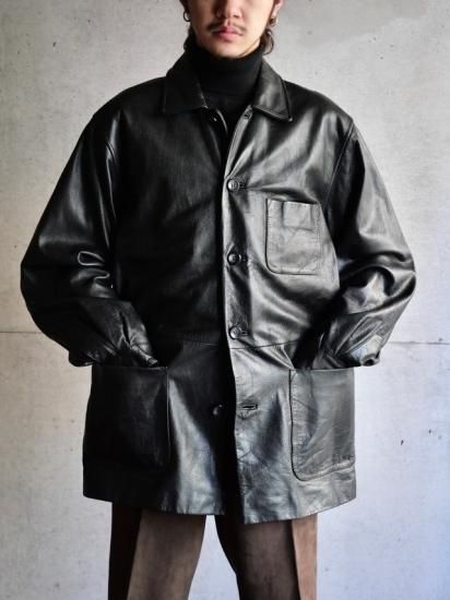 1990's ALL LEATHER Euro Work Style Coverall 