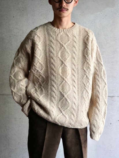 1990's Vintage Aran Knit Sweater (ߥ륯ƥJ.CREW)