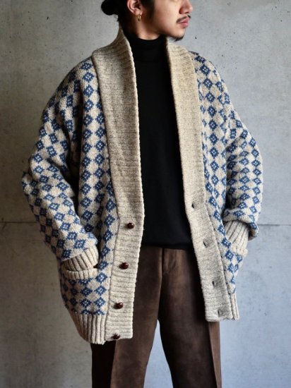 1980's Vintage EddieBauer Geometric Wool Cardigan