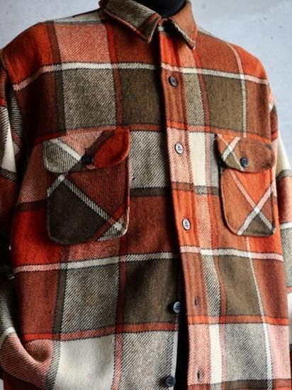 1960~70's Vintage BRENT Wool CPO Check Jacket Orange & Olive 1960~70's Vintage BRENT Wool CPO Check Jacket Orange & Olive