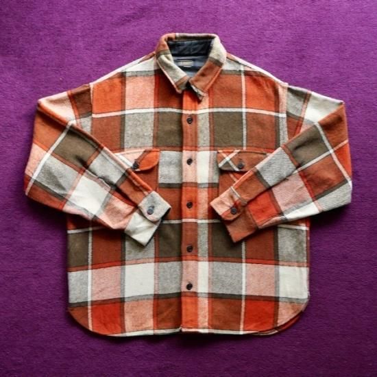 1960~70's Vintage BRENT Wool CPO Check Jacket Orange & Olive 1960~70's Vintage BRENT Wool CPO Check Jacket Orange & Olive