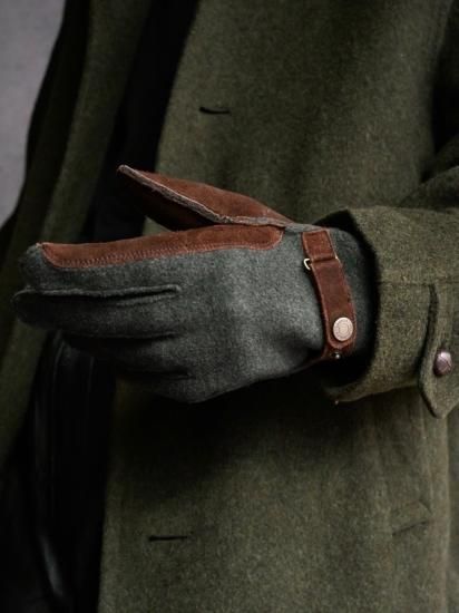 1990~00's Vintage RalphLauren Deerskin Suede & Wool Gloves