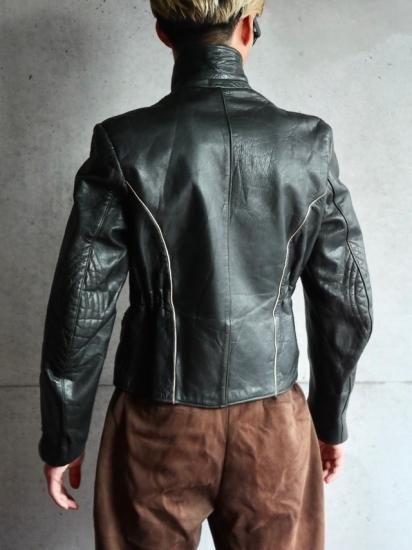 1940's Vintage German Leather Riders Jacket 深緑色 - Vintage