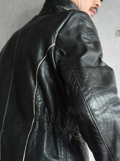 1940's Vintage German Leather Riders Jacket 深緑色 - Vintage