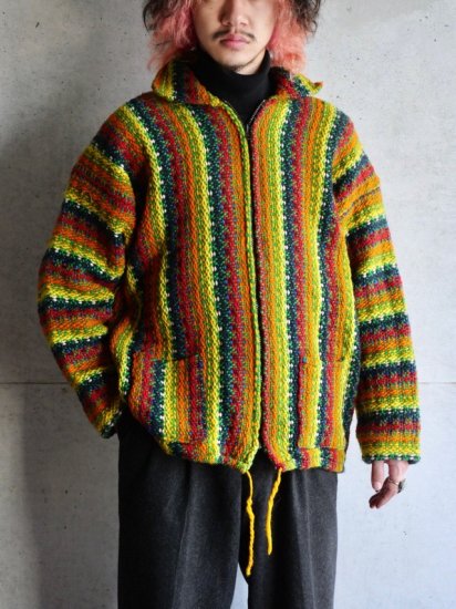 1990's Vintage Colorful Wool Rug Blouson