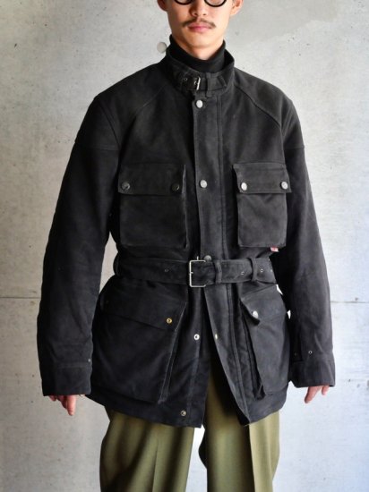 00's Vintage Belstaff Black Moleskin TRIALMASTER Type Jacket
