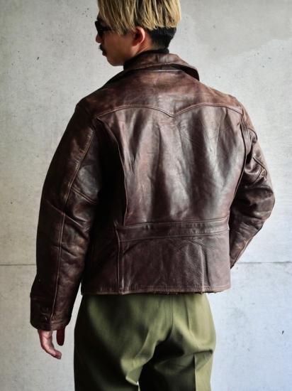 40s デッドストック　スポジャケ 1940~50's Vintage Horsehide Sports Jacket, Chain-zip Pockets
