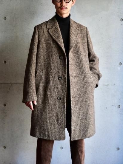 1960~70's UK Vintage Dhobi Tweed Chesterfield Coat