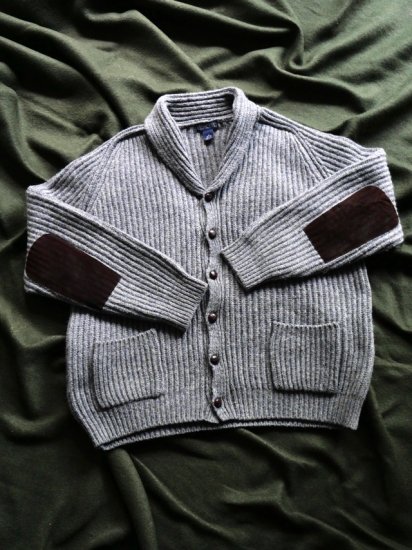 1990's Vintage LANDS'END Heavy Wool Knit Cardigan "Made in USA"