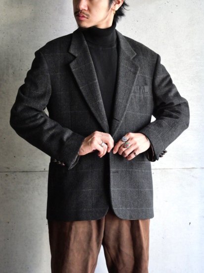 1980's Vintage LANVIN Wool Check Tailored Jacket
