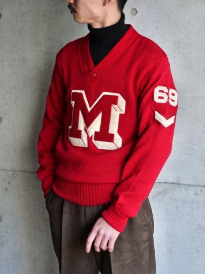 1960's Vintage Lettered Knit Sweater "M+M"(ԥդ)