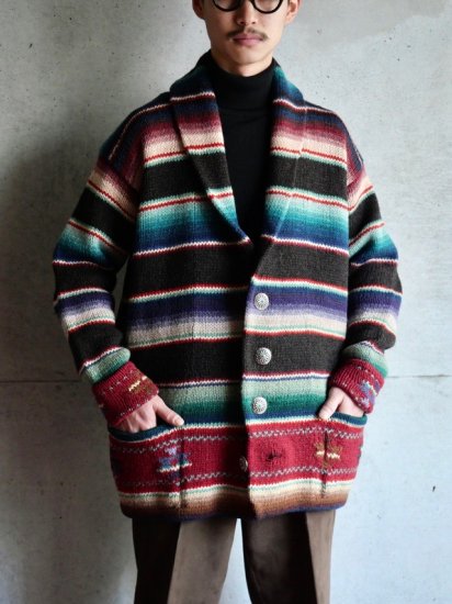 1980~90's Vintage Native Border Knit JKT
(ADD : native buttons & holes)