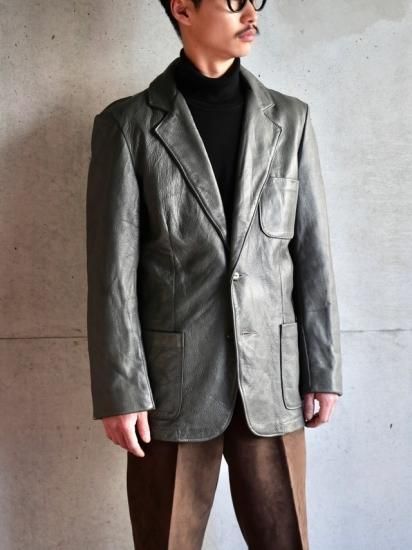 1970's Vintage USA Gray Leather Blazer