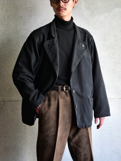 【Black Garment Dye】1980's Vintage Tyrolean Cotton  Jacket 