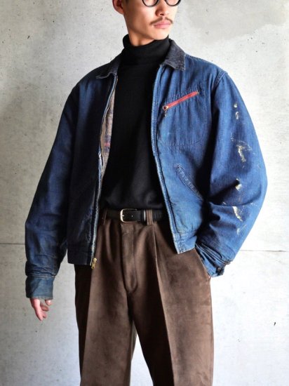 1960's Vintage Short  Denim Worker's Jacket (with Lining)