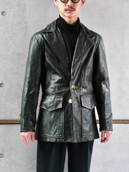 1960~70's Vintage KOK
Leather Craft Tailored Jacket GREEN