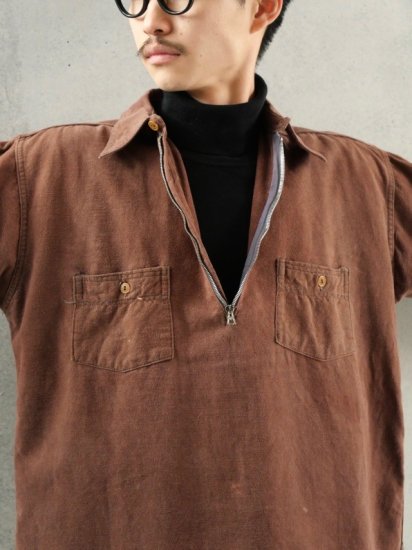 1930's Vintage Pullover Shirt, KINGCOT Heavy Cotton Cloth (DOESKIN) -  Vintage & Archive