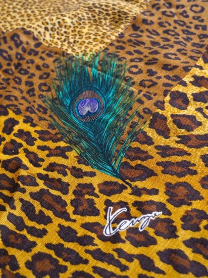 1990's Vintage Scarf "KENZO" Leopard