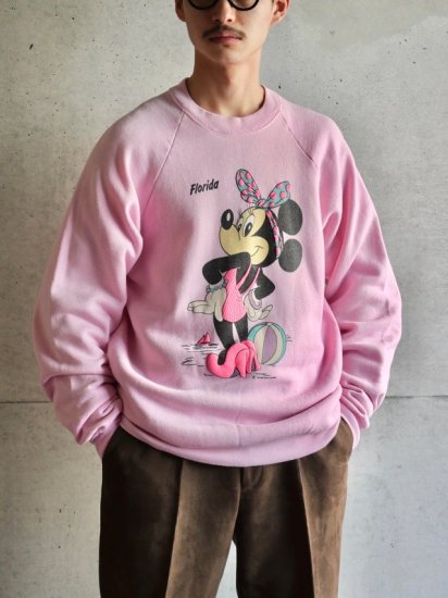1980's Vintage Pink Sweat Shirt "Minnie Mouse"