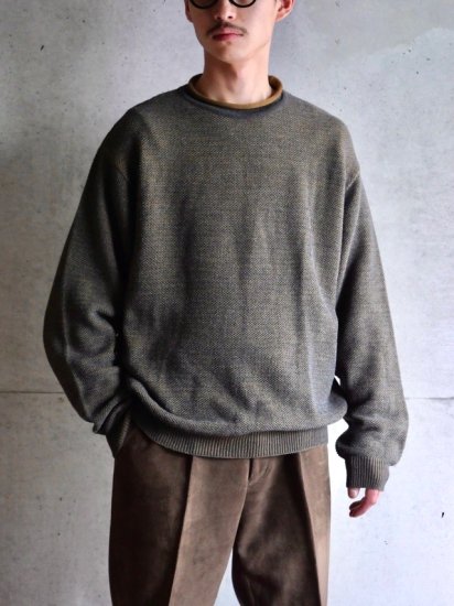 DEADSTOCK
1990's Vintage "the Red Barn"
Wool&Rayon Roll-neck Knit / Silver&Gold