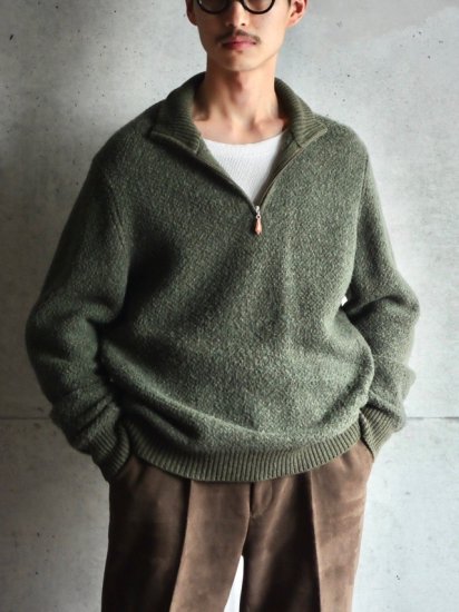 2000's GRAN SASSO
Wool Pile Knit Half-zip Sweater ߥ
