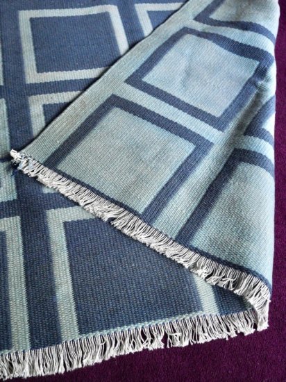 Vintage Wool Rag (Grayish Blue / Sky Blue)