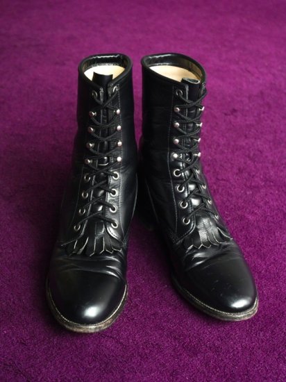 1980's Vintage JUSTIN Lace-up Leather Boots