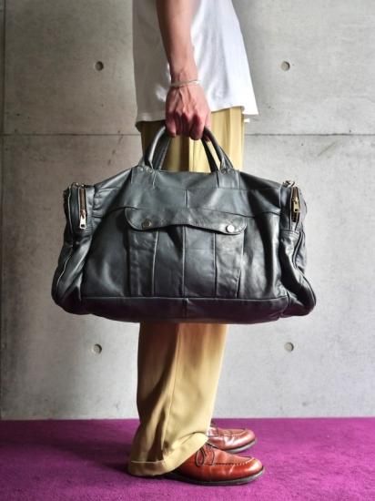 1970~80's Vintage Leather Boston Bag GRAY