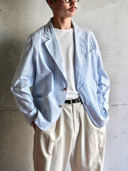 1980~90's Vintage French Burberrys'
SeerSucker Cloth Summer Jacket