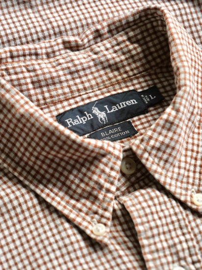 1990's Vintage RalphLauren "BLAIRE" Brown Check Shirt
