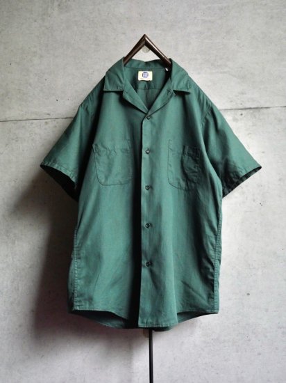 1960's Vintage BIGBEN
Open-collar Worker's Shirt "Sea-GREEN"
