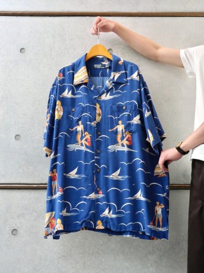 1990's Vintage RalphLauren Rayon Hawaiian Shirt "BEACH"