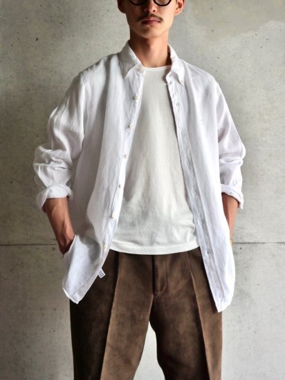 1990~00's RalphLauren 100% Linen Shirt / WHITE