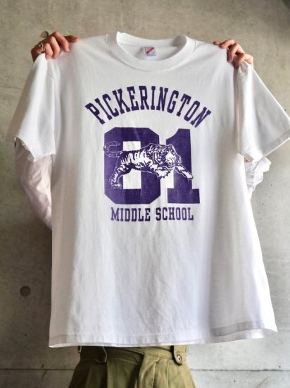 1980~90's Vintage Printed T-shirt
"PICKERINGTON TIGER" / Made in USA.