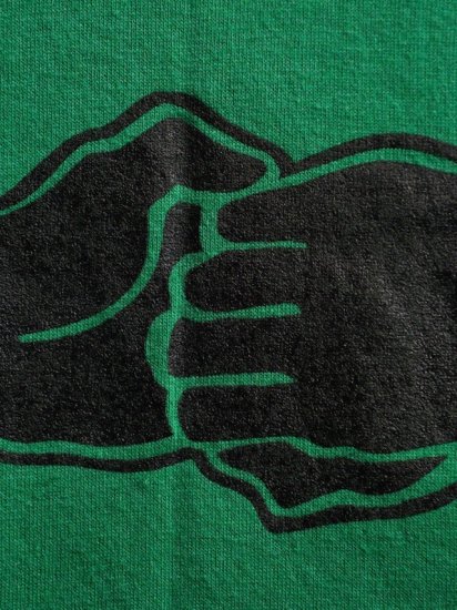 1980~90's Vintage Printed T-shirt / Unity Hand / Green
