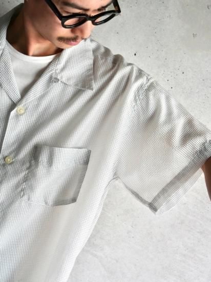 1950~60's Vintage MARK TWAIN Seersucker Cloth Open-collar 1950~60's Vintage MARK TWAIN Seersucker Cloth Open-collar