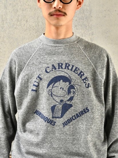 1980's Vintage College Sweat 
"IUT CARRIERES" / GRAY