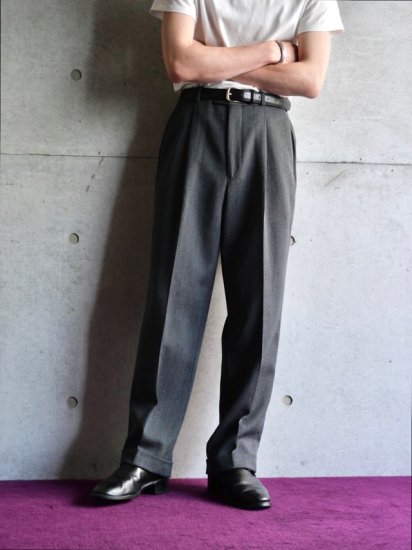 00's ARMANI COLLEZIONI
Wool Gabardine Trousers Solt&Pepper / Made in ITALY.
