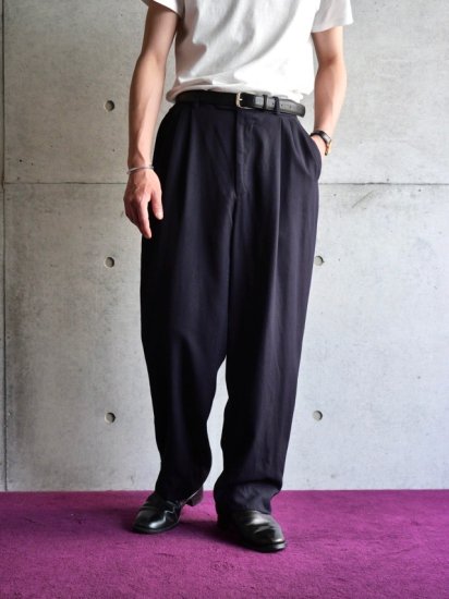 1990's Vintage MONSIEUR  by GIVENCHY
Wool Gabardine Trousers NAVY / Made in USA.