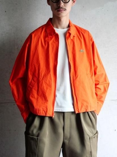 1980's Vintage LACOSTE
100% Cotton Poplin Drizzler Jacket ORANGE