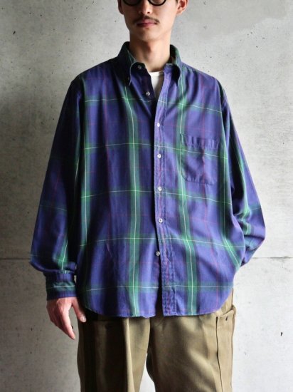 1980~90's Vintage L.L.Bean Check Shirt "Made in USA & Imported Fabric"
