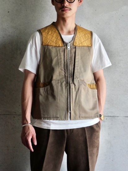 ~1960's "10-X" CottonStain & Leather Hunting Vest