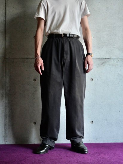 1990's Vintage RalphLauren Hammond Chino Pants / fade BLACK / Made in Mexico.