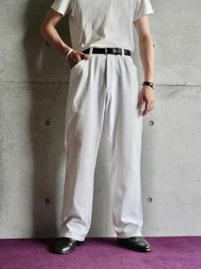 1960's Vintage White Cotton Twill Work Pants